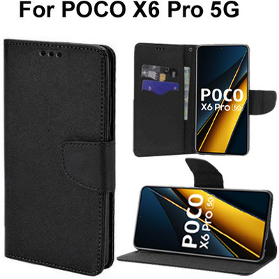 Carnage Flip Cover for POCO X6 Pro 5G(Black, Cases with Holder, Pack of: 1)