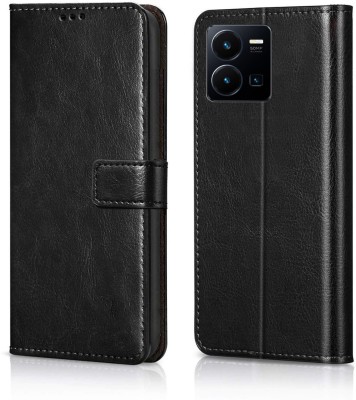 Cockcrow Flip Cover for Vivo Y35(Black, Shock Proof, Pack of: 1)