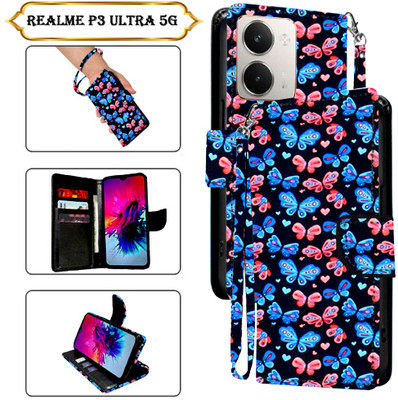 SALGO Flip Cover for Realme P3 Ultra 5G(Black, Pack of: 1)