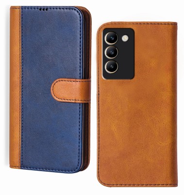 Flipkart SmartBuy Flip Cover for vivo Y200e 5G(Blue, Brown, Dual Protection, Pack of: 1)