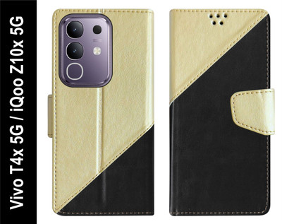 SBMS Flip Cover for Vivo T4x 5G / iQOO Z10x 5G Back Cover Case with Magnatic Closure(Black, Shock Proof, Pack of: 1)