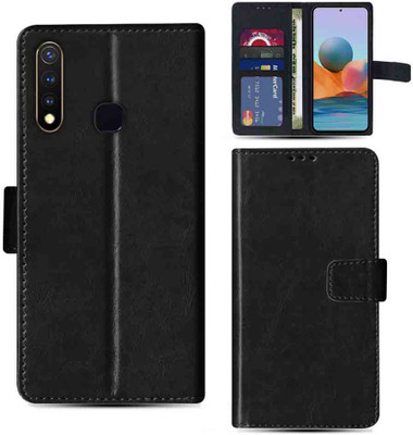 Kalua Mall Flip Cover for VIVO Y19 pouch cover | Vivo 1915 pouch cover | Black(Black, Magnetic Case, Pack of: 1)