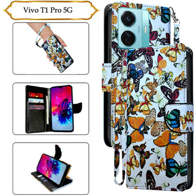 Asmart Flip Cover for Vivo T1 Pro 5G(White, Pack of: 1)