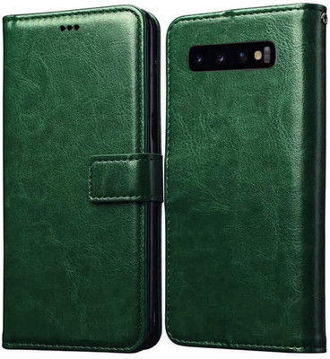 Luxury Counter Flip Cover for Samsung Galaxy S10 Plus(Green, Shock Proof, Pack of: 1)