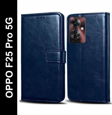 Turncoat Flip Cover for OPPO F25 Pro 5G(Blue, Grip Case, Pack of: 1)