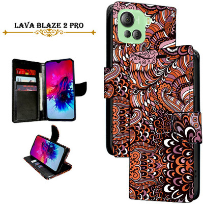 Cutemart Flip Cover for Lava Blaze 2 Pro(Brown, Pack of: 1)