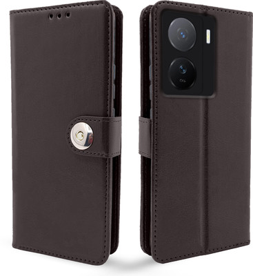 Pikkme Flip Cover for iQOO Z7 5G(Brown, Cases with Holder, Pack of: 1)