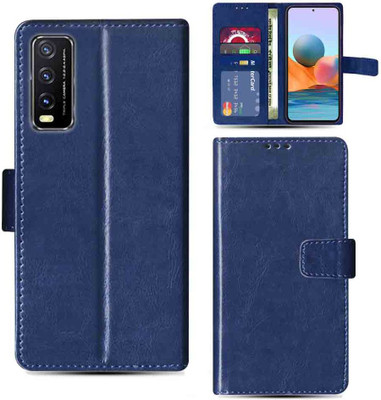 Kalua Mall Flip Cover for Vivo Y20 flip cover | Vivo V2029 flip cover | Blue(Blue, Magnetic Case, Pack of: 1)