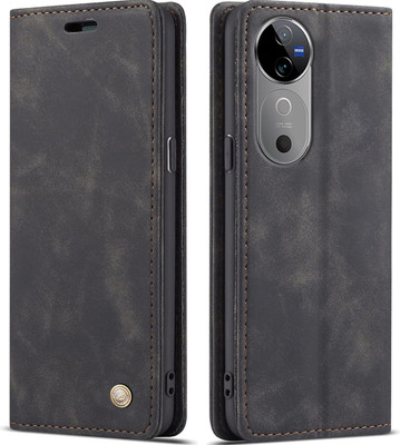 Clickcase Flip Cover for vivo V40 Pro 5G(Black, Dual Protection)