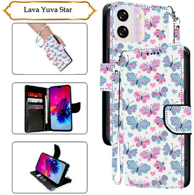 Cutemart Flip Cover for Lava Yuva Star(White, Pack of: 1)