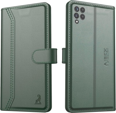 AIBEX Flip Cover for Samsung Galaxy A22 5G|Vegan PU Leather |Foldable Stand & Pocket |Magnetic Closure(Green, Cases with Holder, Pack of: 1)