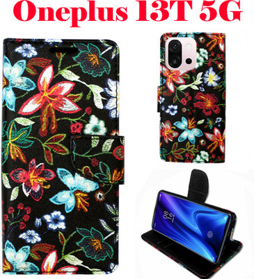 Realgo Flip Cover for ONEPLUS 13T 5G(Black, Pack of: 1)