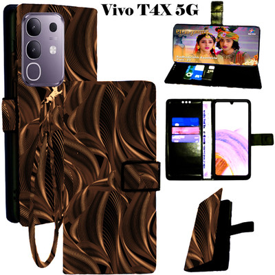 Shanno Enterprises Flip Cover for vivo T4x 5G(Brown, Pack of: 1)