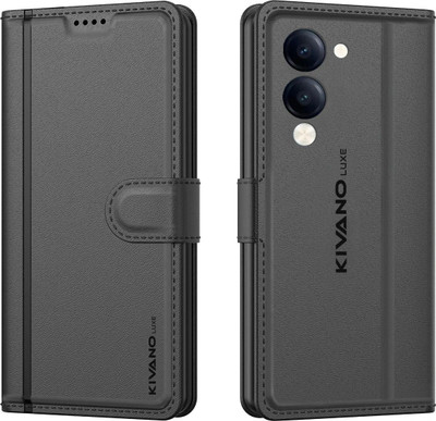KIVANO LUXE Flip Cover for Vivo T4 Lite 5G / iQOO Z10 Lite 5G / Vivo Y19 5G / Vivo Y19e(Black, Magnetic Case, Pack of: 1)