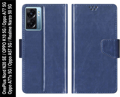 SBMS Flip Cover for OPPO K10 5G / K10 5G / A77 5G / A77s 5G / A57 5G / Narzo 50 5G / OnePlus Nord N20 SE(Blue, Shock Proof, Pack of: 1)