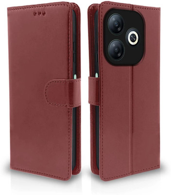 STARFLIP Flip Cover for Infinix Smart 8 HD Back Cover Case with Magnatic Closure | Inbuilt Stand | Card & MoneY(Brown, Magnetic Case, Pack of: 1)