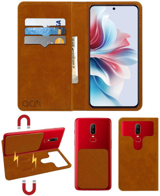ACM Flip Cover for Oppo F27 Pro Plus(Gold, Cases with Holder, Pack of: 1)