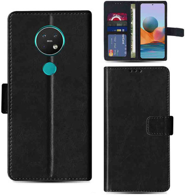 Kalua Mall Flip Cover for Nokia 7.2 pouch cover | Nokia TA-1193 pouch cover | Black(Black, Magnetic Case, Pack of: 1)