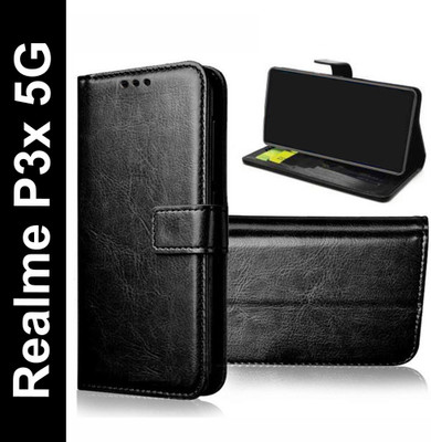Openbuy Flip Cover for Realme P3x 5G, Realme Narzo 80x 5G(Black, Magnetic Case, Pack of: 1)