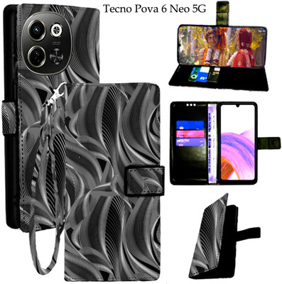 Mxkart Flip Cover for Tecno Pova 6 Neo 5G(Black, Pack of: 1)