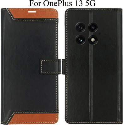 MAXSHOPY Flip Cover for OnePlus 13 5G(Brown, Magnetic Case)