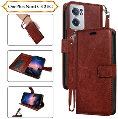 PARGO Flip Cover for OnePlus Nord CE 2 5G(Brown, Pack of: 1)