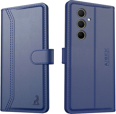 AIBEX Flip Cover for Samsung Galaxy M35 5G|Premium Leather Finish | Magnetic Closure | Kickstand Feature(Blue, Magnetic Case, Pack of: 1)