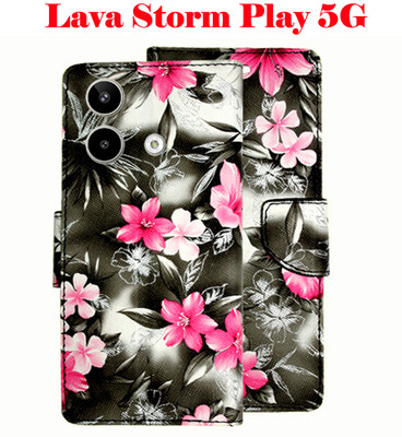 Shanno Enterprises Flip Cover for Lava Storm Play 5G(Black, Pack of: 1)