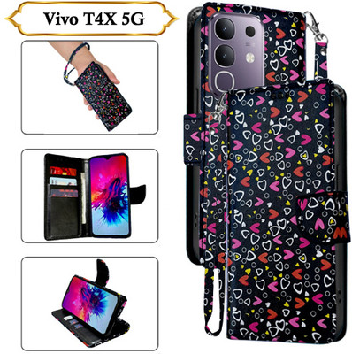 SALGO Flip Cover for Vivo T4X 5G(Black, Pack of: 1)