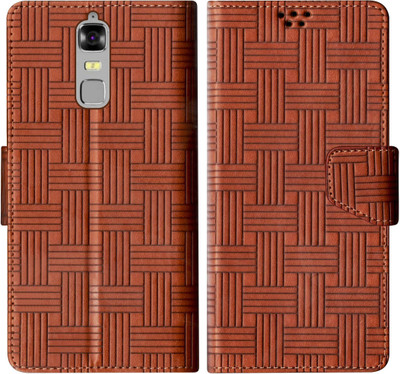SBMS Flip Cover for Zte Blade A2 Plus Back Cover Case with Magnatic Closure(Brown, Shock Proof, Pack of: 1)