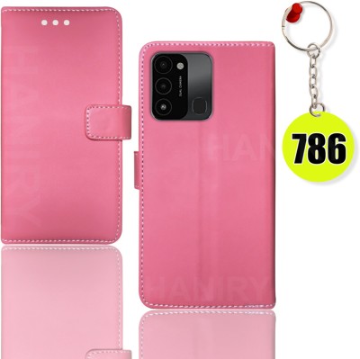 HANIRY Flip Cover for Tecno Spark 8C pouch cover | KG5k pouch cover | Free 786 Keychain | Pink(Pink, Magnetic Case, Pack of: 1)