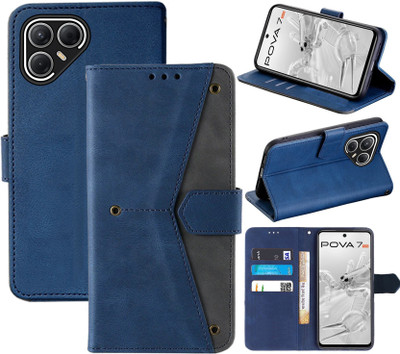 Aaghosh Flip Cover for Tecno Pova 7 5G(Blue, Shock Proof, Pack of: 1)
