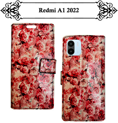Asmart Flip Cover for Redmi A1 2022(Red, Pack of: 1)