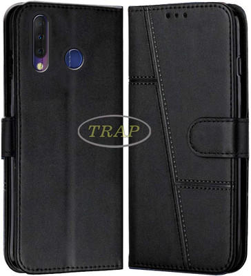 Trap Premium Flip Cover Flip Cover for Tecno Camon I4(Black, Cases with Holder, Pack of: 1)