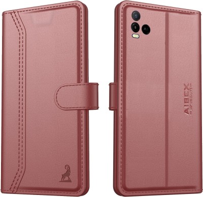 AIBEX Flip Cover for Vivo Y33S / Vivo Y21s / Vivo Y21 (2021) / Vivo Y21e|Vegan PU Leather |Foldable Stand(Brown, Cases with Holder, Pack of: 1)