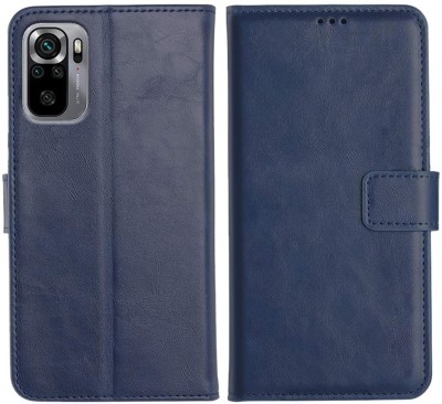Loopee Flip Cover for Redmi Note 10S Premium Leather Finish, with Card Pockets, Wallet Stand(Blue, Grip Case, Pack of: 1)