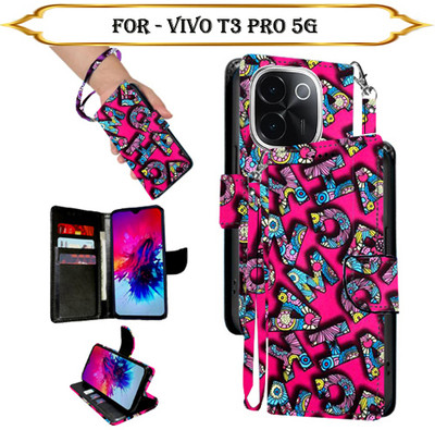 Cutemart Flip Cover for Vivo T3 Pro 5G(Multicolor, Pack of: 1)