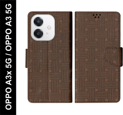 SBMS Flip Cover for OPPO A3x 5G / OPPO A3 5G Back Cover Case with Magnatic Closure | Card & Money Pocket(Brown, Shock Proof, Pack of: 1)