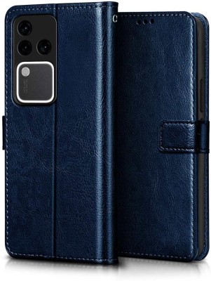YoZoo Flip Cover for Vivo V30 / V30 Pro 5G |PU Artificial Leather Finish | 360 Protection|Wallet & Stand(Blue, Dual Protection, Pack of: 1)