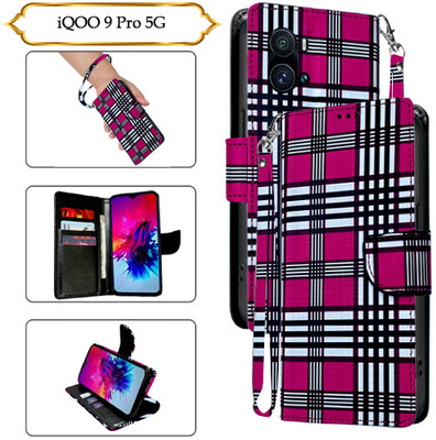 SALGO Flip Cover for iQOO 9 Pro 5G(Pink, Pack of: 1)
