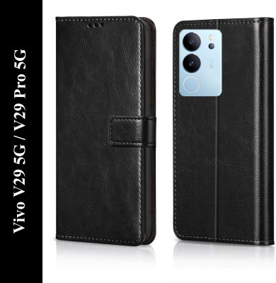 Cockcrow Flip Cover for Vivo V29 5G, Vivo V29 Pro 5G(Black, Shock Proof, Pack of: 1)