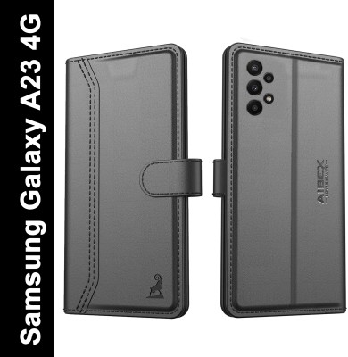 AIBEX Flip Cover for Samsung Galaxy A23 4G|Vegan PU Leather |Foldable Stand & Pocket(Black, Cases with Holder, Pack of: 1)