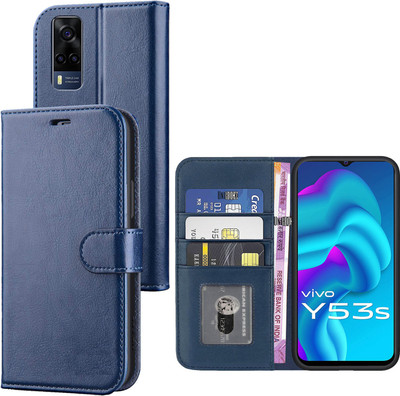 Unirock Flip Cover for Vivo Y53s(Blue, Dual Protection, Pack of: 1)