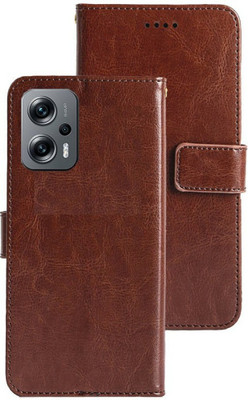 TINGTONG Flip Cover for Redmi K50i 5G(Brown, Shock Proof, Pack of: 1)