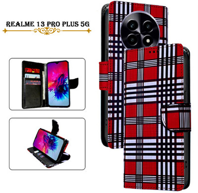 Cutemart Flip Cover for Realme 13 Pro Plus 5G(Red, Pack of: 1)