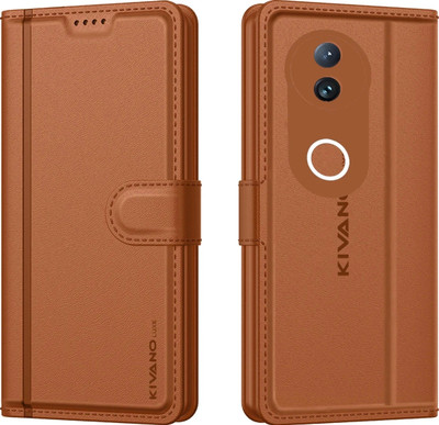 KIVANO LUXE Flip Cover for Vivo T4R 5G / iQOO Z10R 5G / Vivo V50E 5G / Vivo V50 5G(Brown, Magnetic Case, Pack of: 1)
