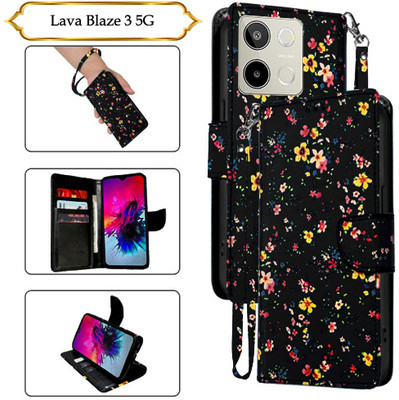 Asmart Flip Cover for Lava Blaze 3 5G(Black, Pack of: 1)