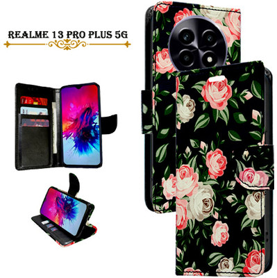 Cutemart Flip Cover for Realme 13 Pro Plus 5G(Black, Pack of: 1)