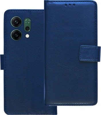 SUPER-ME Flip Cover for OPPO RENO 14 5G | Heavy Magnet | Scratch-Free Vegan Leather | 3 Pockets | Best Fit(Blue, Dual Protection, Pack of: 1)