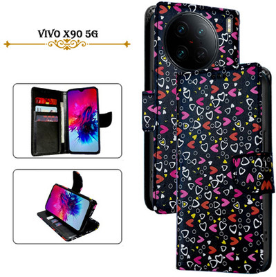 Asmart Flip Cover for Vivo X90 5G(Black, Pack of: 1)